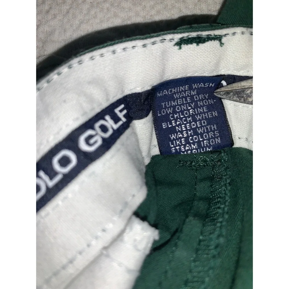 Polo Golf Ralph Lauren Mens 30x29 Vintage Pleated Chino Pants Green Cotton